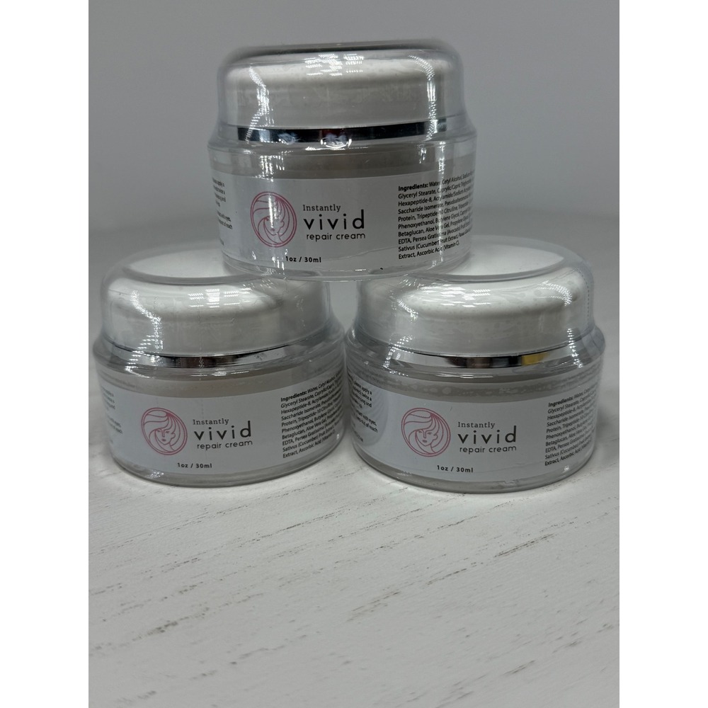 Instantly Vivid Repair Cream 1oz 30ml Skin Care Jar Set Of 3 New